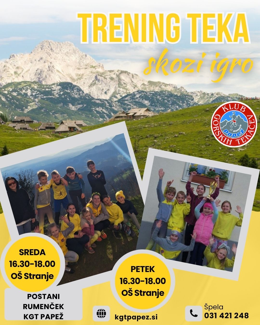 vabilo vadba KGT Papež 2025